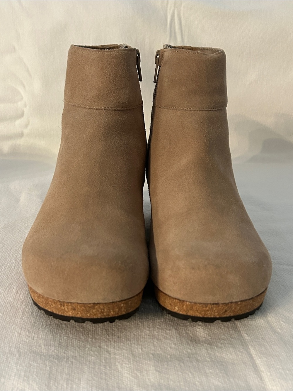 Papillio by BIRKENSTOCK Taupe Suede Wedge Ankle Booties SIZE 7 NWOT